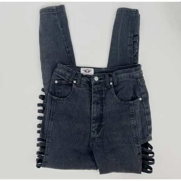 Y2k Vintage Cut Out Punk High-Rise Jeans - Picture 3 of 6